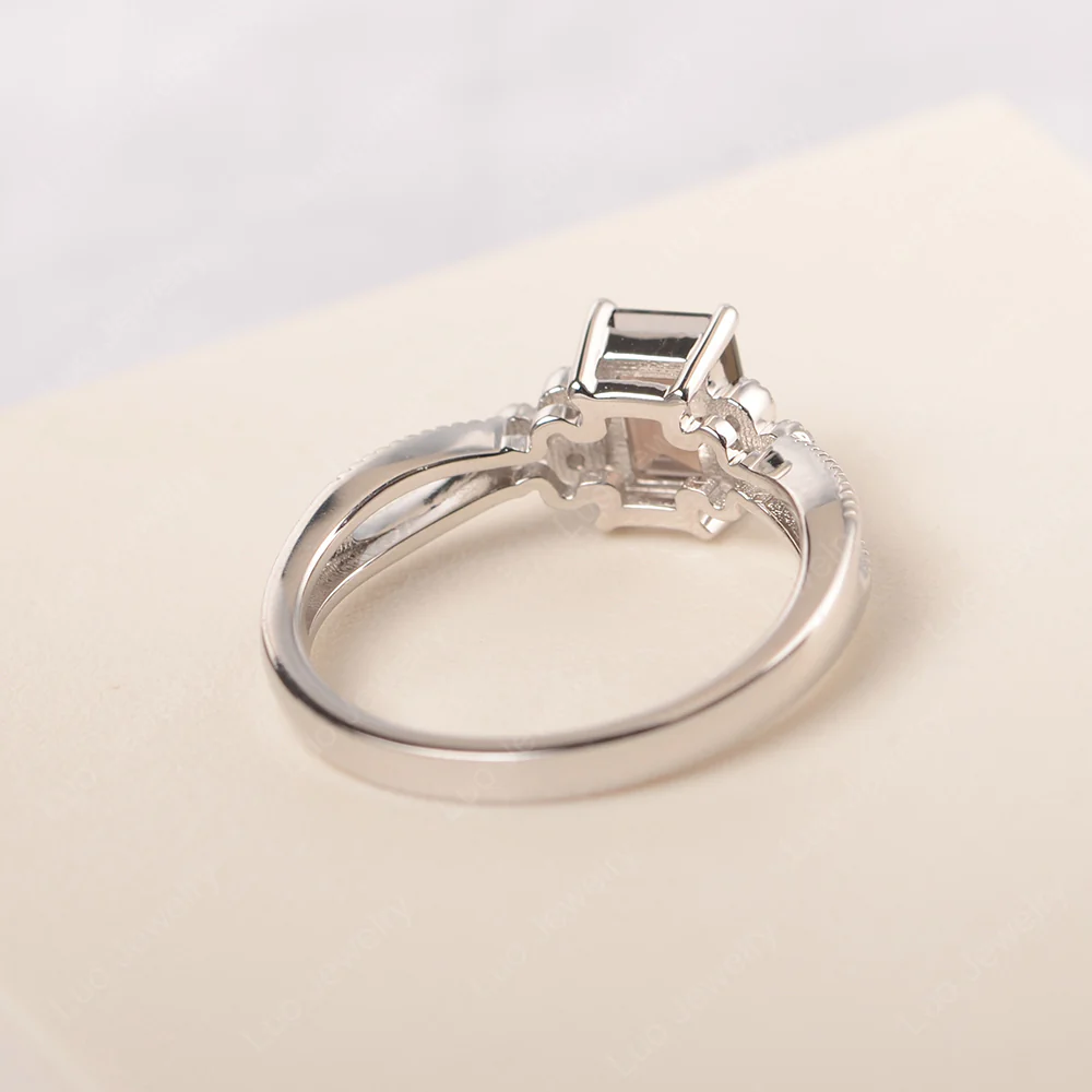 Smoky Quartz Milgrain Engagement Ring - Image 3