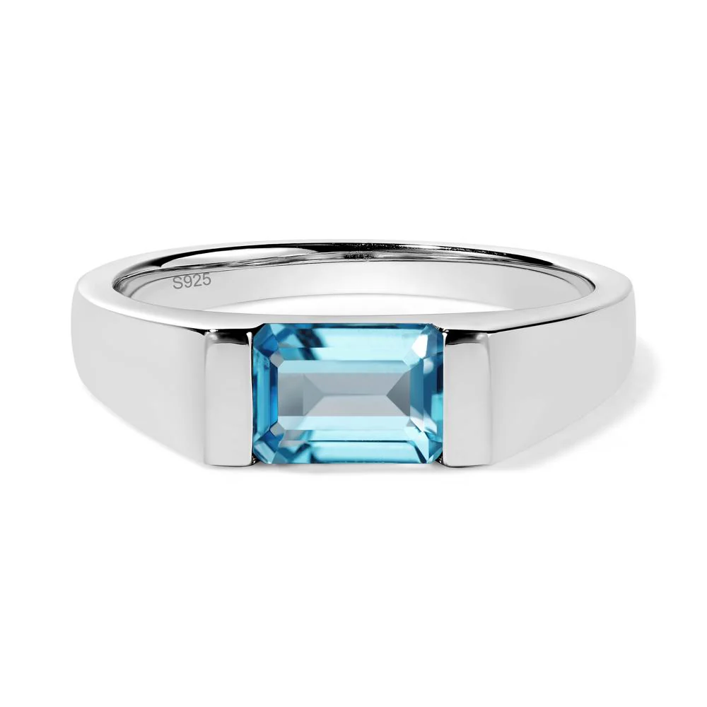 East West Swiss Blue Topaz Ring - Image 2