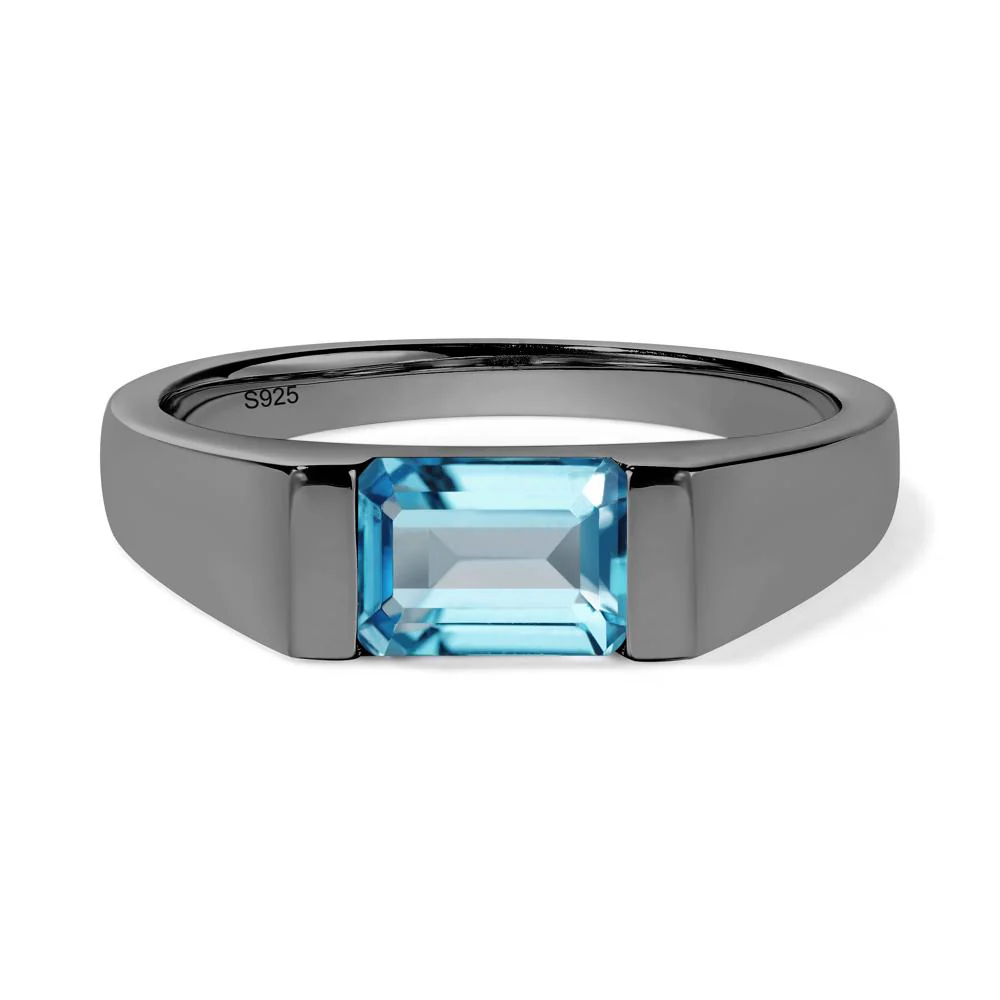 East West Swiss Blue Topaz Ring - Image 3