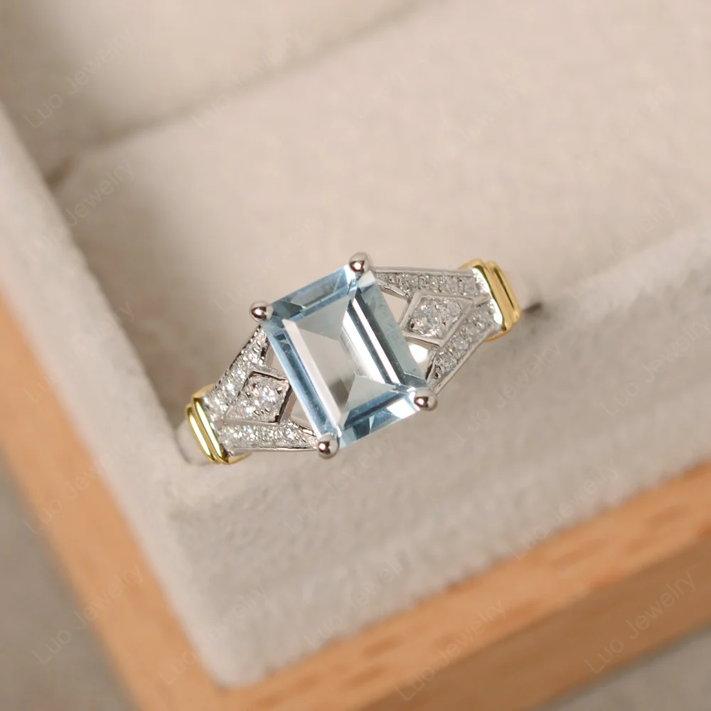 Aquamarine Women's Crown Ring