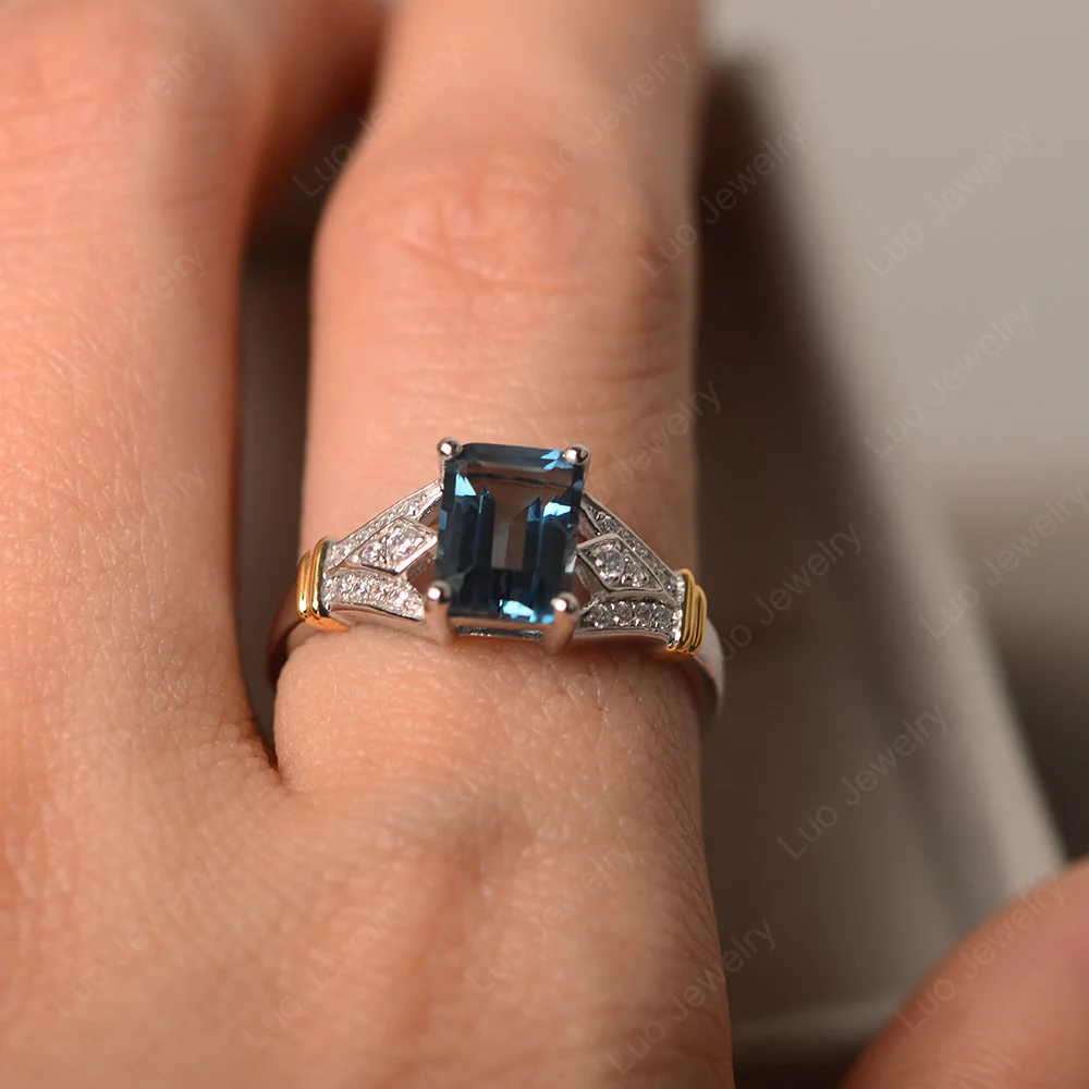 London Blue Topaz Women's Crown Ring - Image 5
