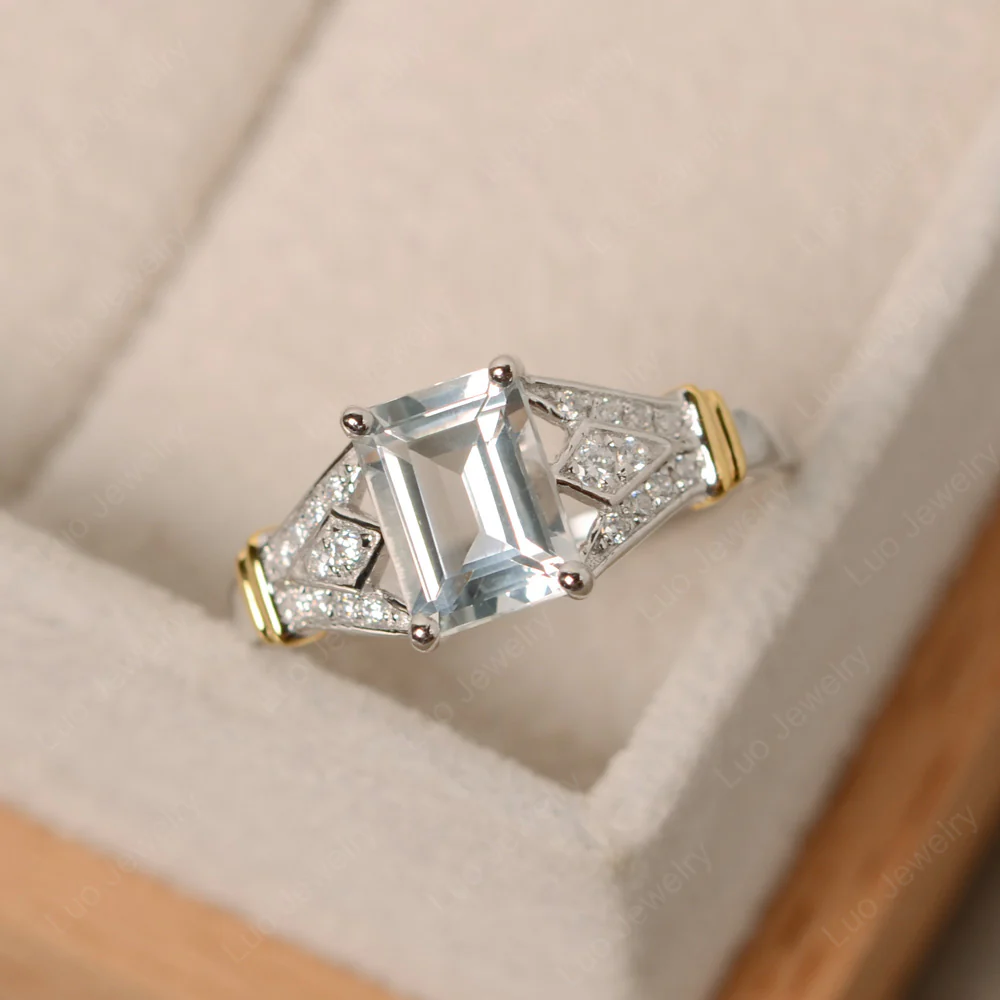 White Topaz Women's Crown Ring - Image 3