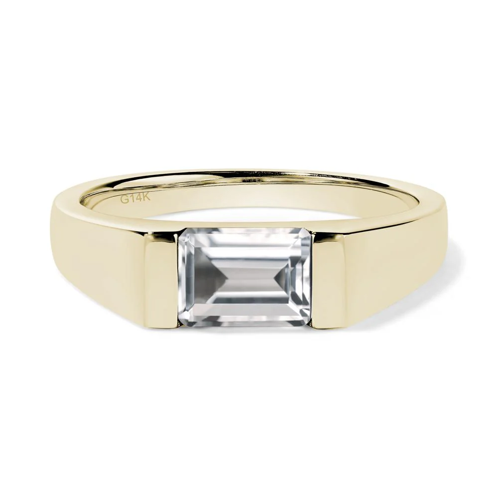 White Topaz Gender Neutral Ring - Image 5