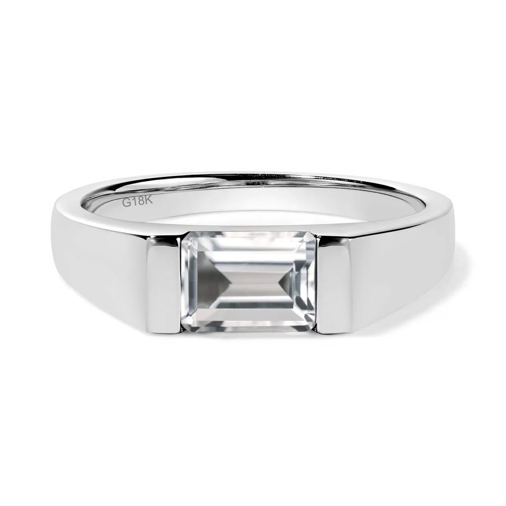 White Topaz Gender Neutral Ring - Image 7