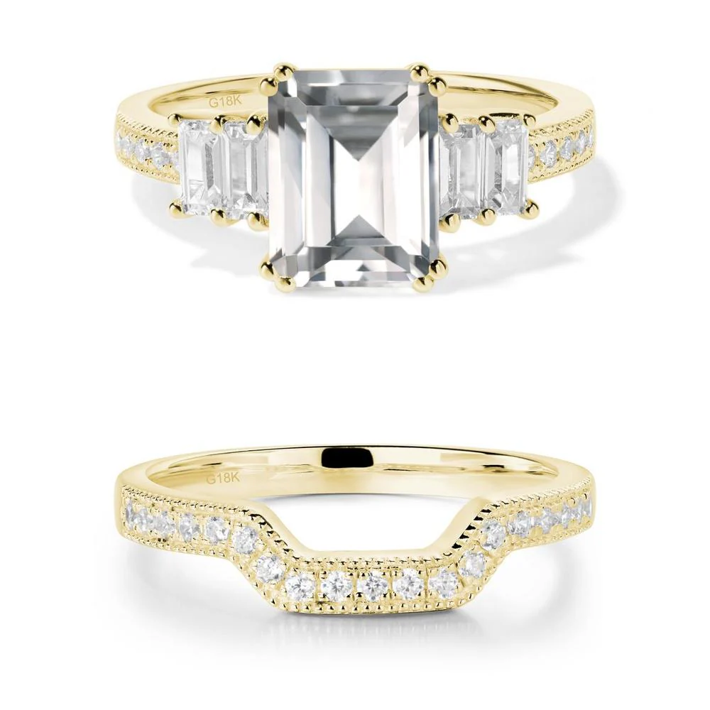 White Topaz Double Prong Engagement Ring - Image 21