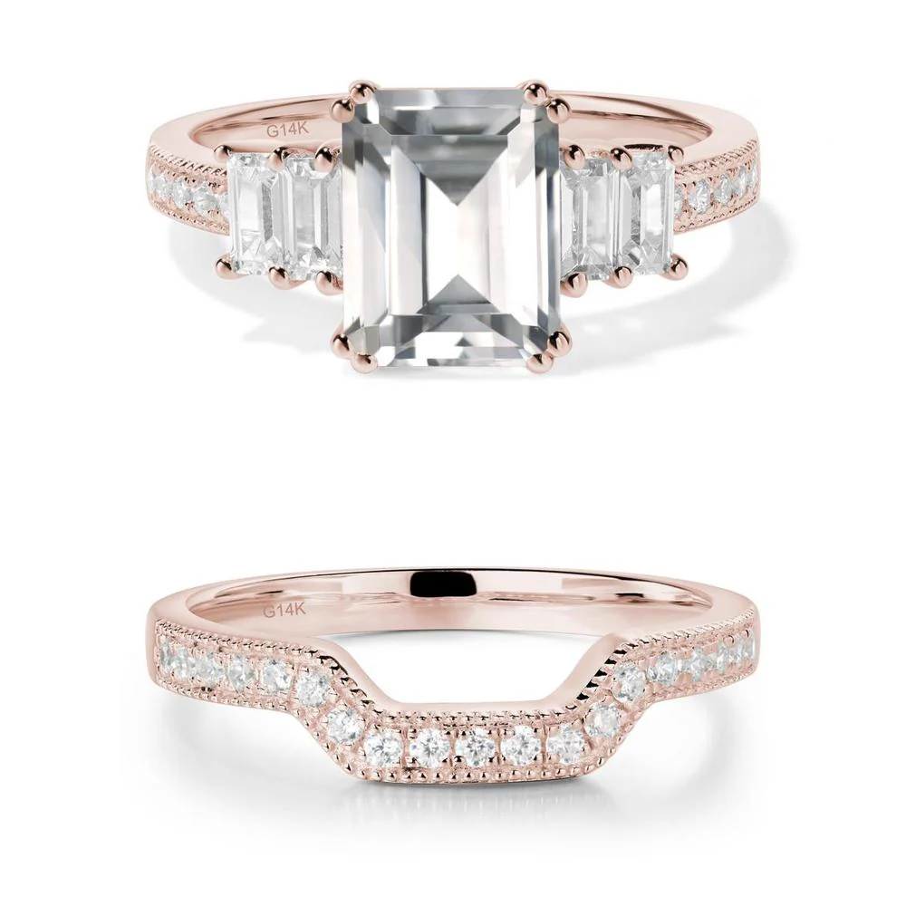 White Topaz Double Prong Engagement Ring - Image 23