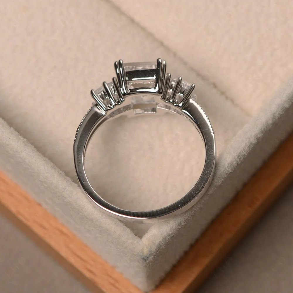 White Topaz Double Prong Engagement Ring - Image 31