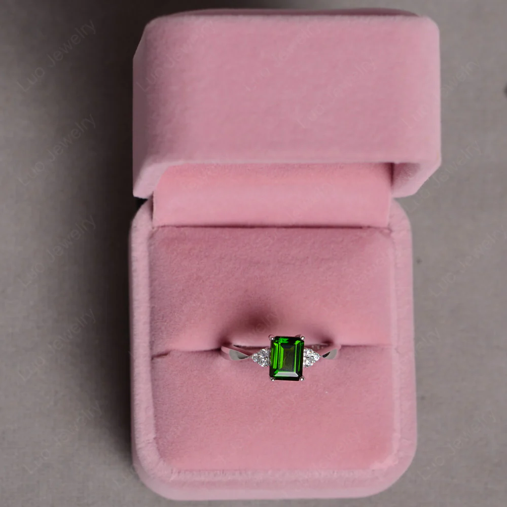 Emerald Cut Diopside Ring - Image 4