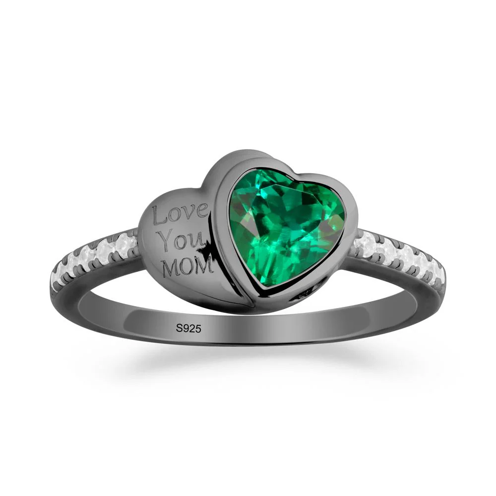 Emerald Double Heart Ring - Image 3