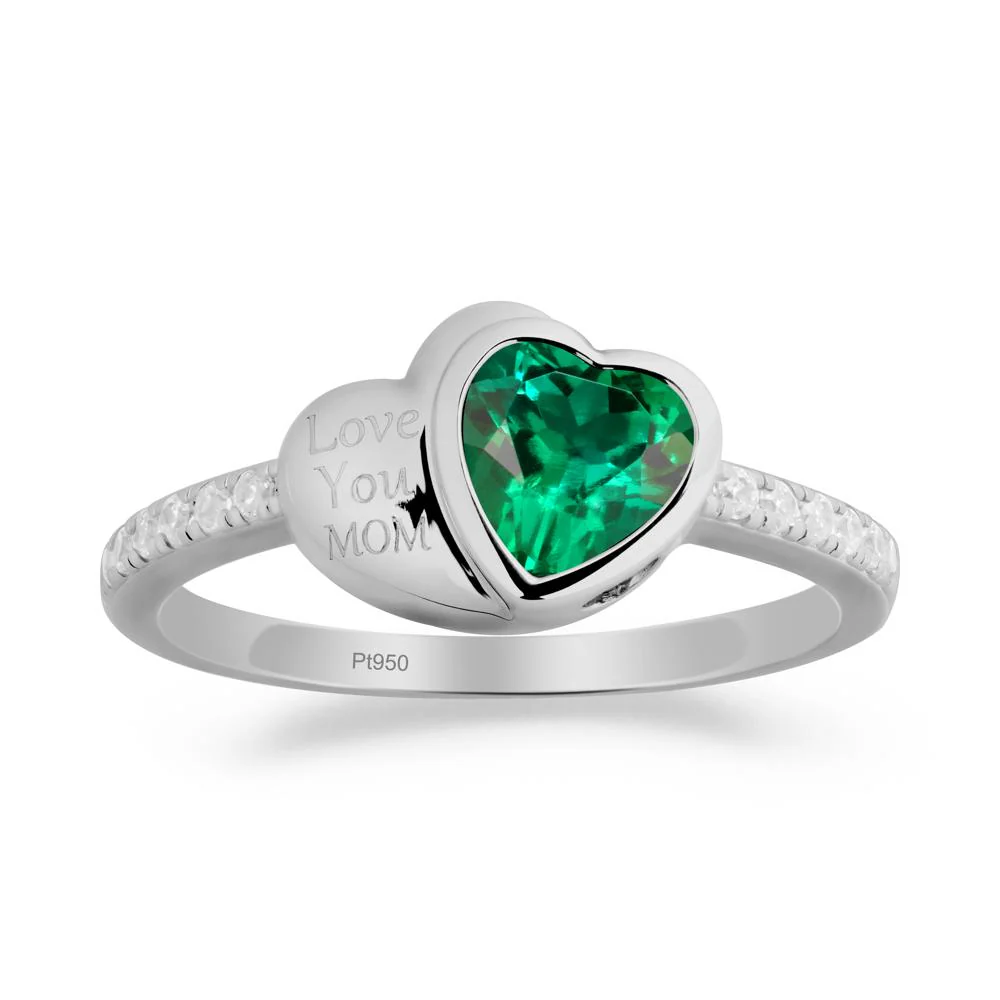 Emerald Double Heart Ring - Image 4