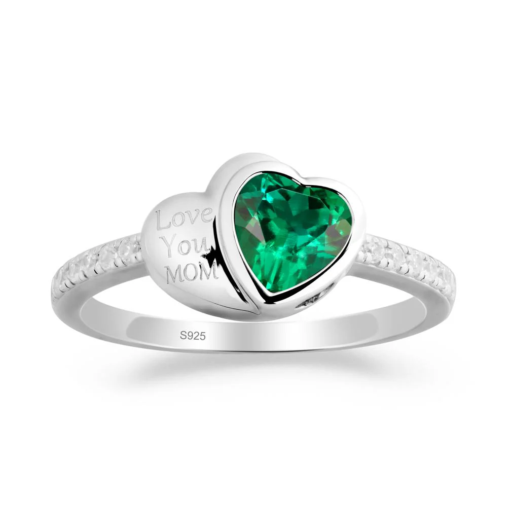Emerald Double Heart Ring - Image 6