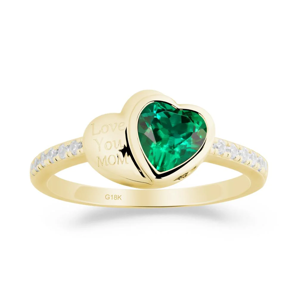 Emerald Double Heart Ring - Image 8