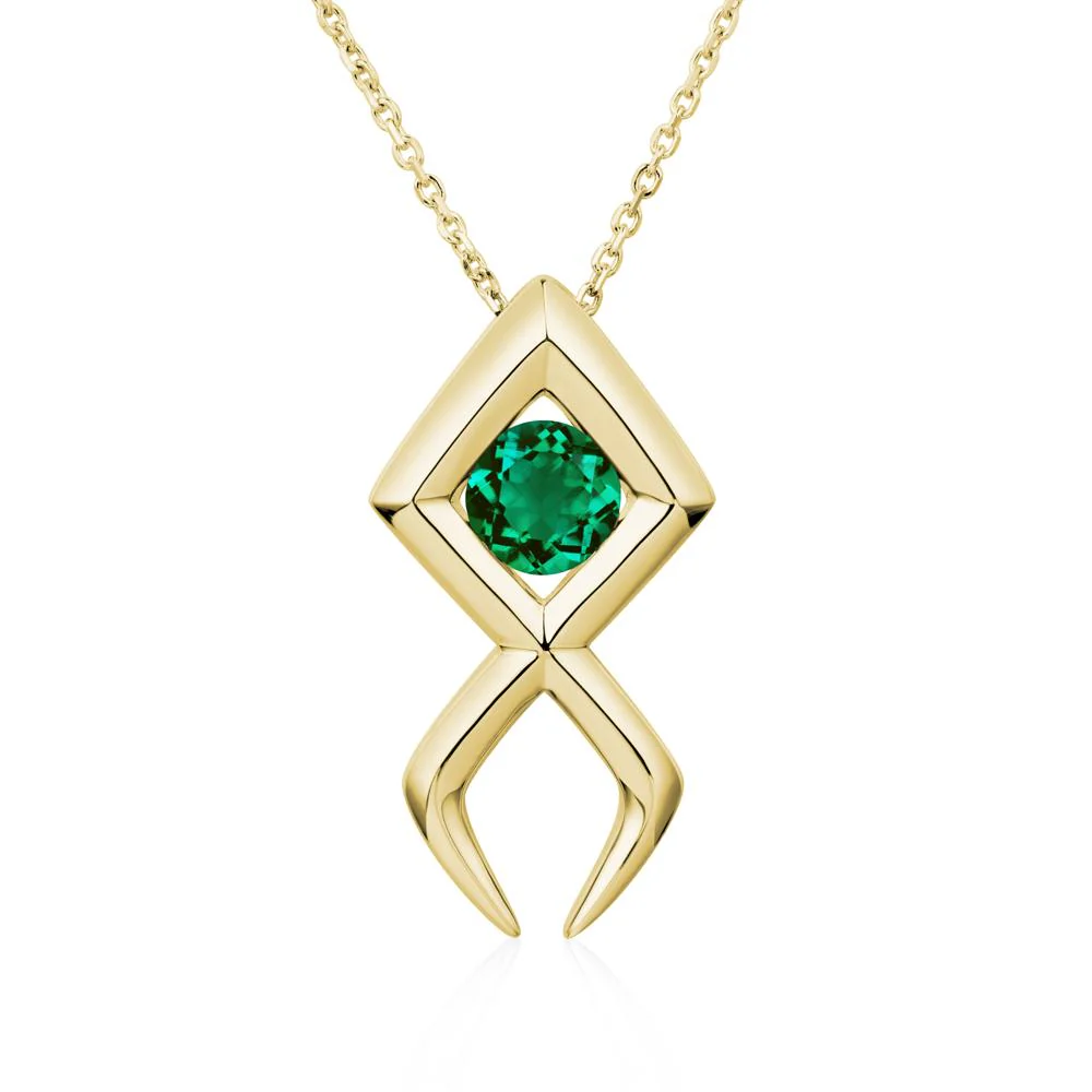 Jesus Fish Emerald Necklace - Image 8
