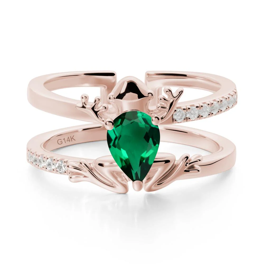 Emerald Frog Double Band Ring - Image 2