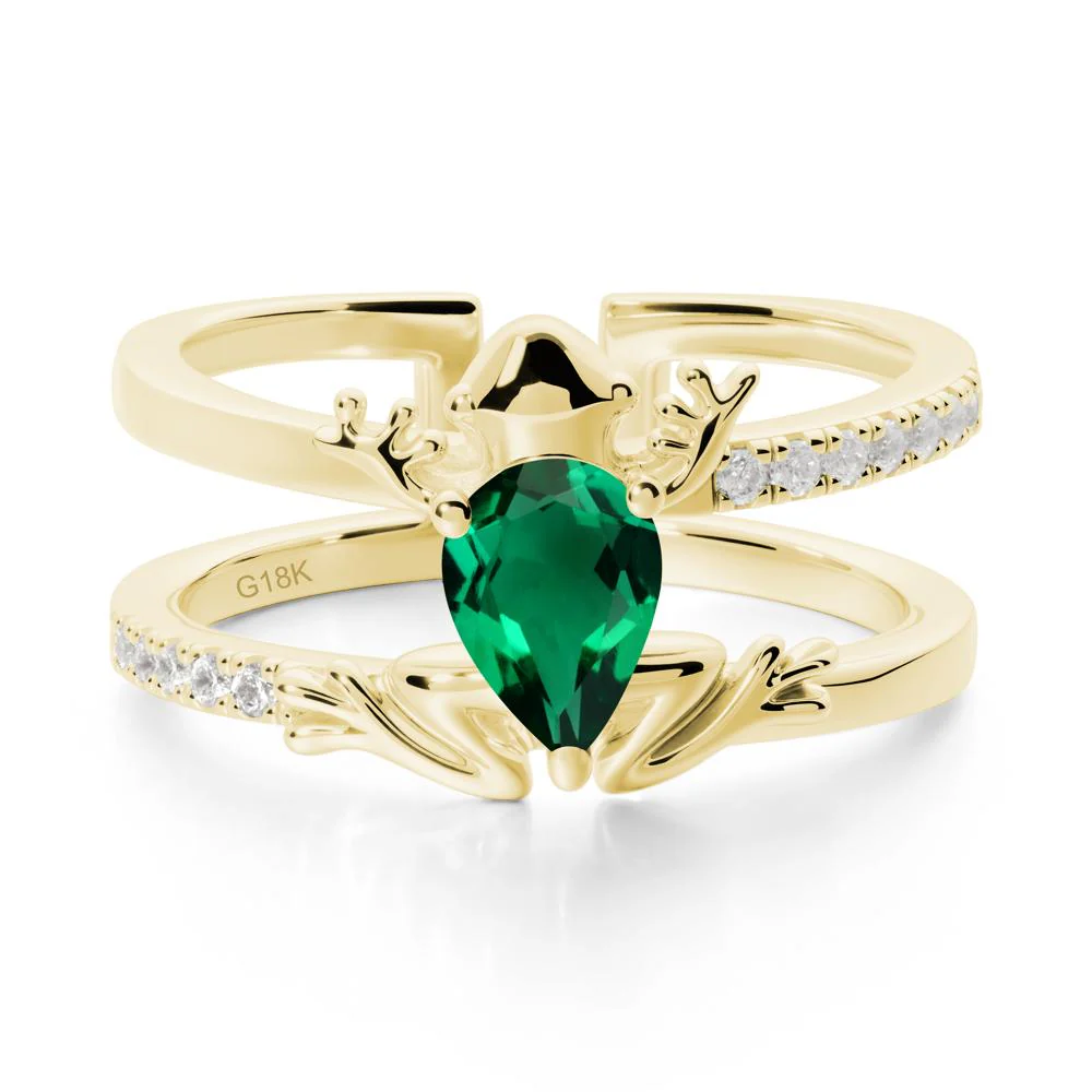Emerald Frog Double Band Ring - Image 6