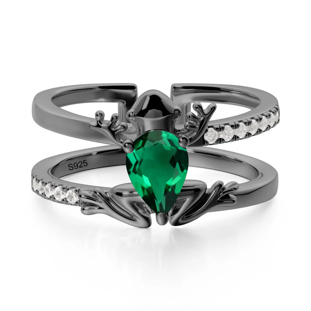 Emerald Frog Double Band Ring - Image 7