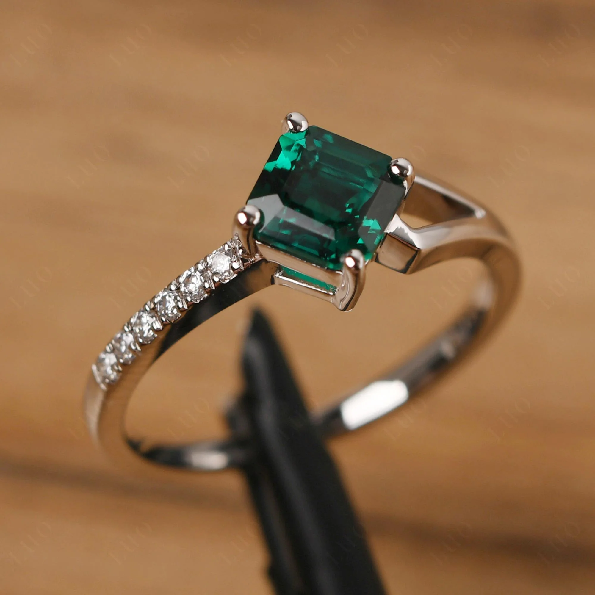 Emerald Ring Asscher Engagement Ring - Image 12