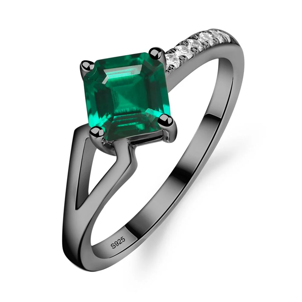 Emerald Ring Asscher Engagement Ring - Image 3