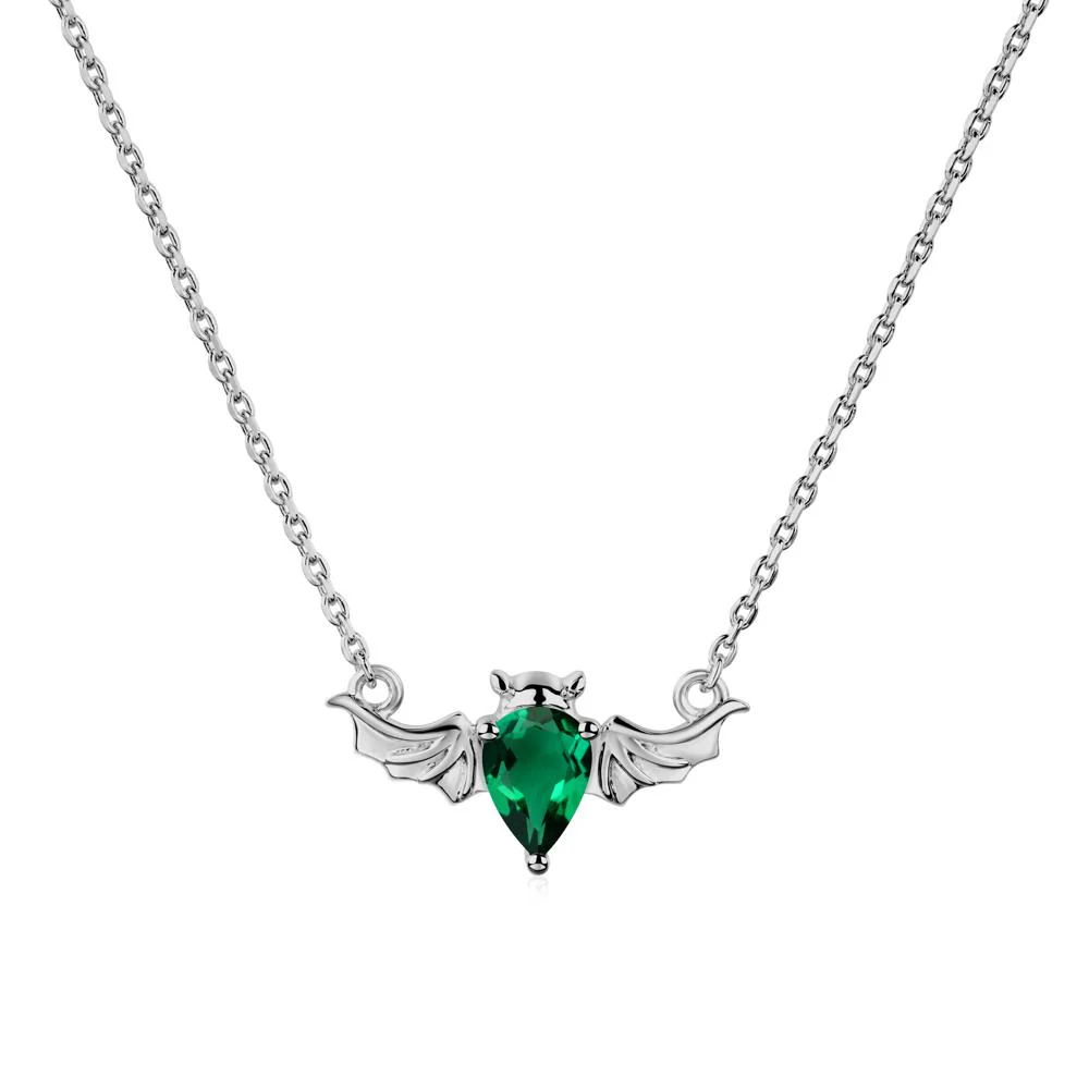 Emerald Gothic Bat Necklace - Image 8