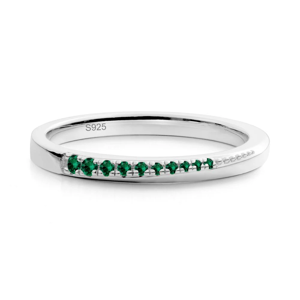 Emerald Half-Eternity Band Ring