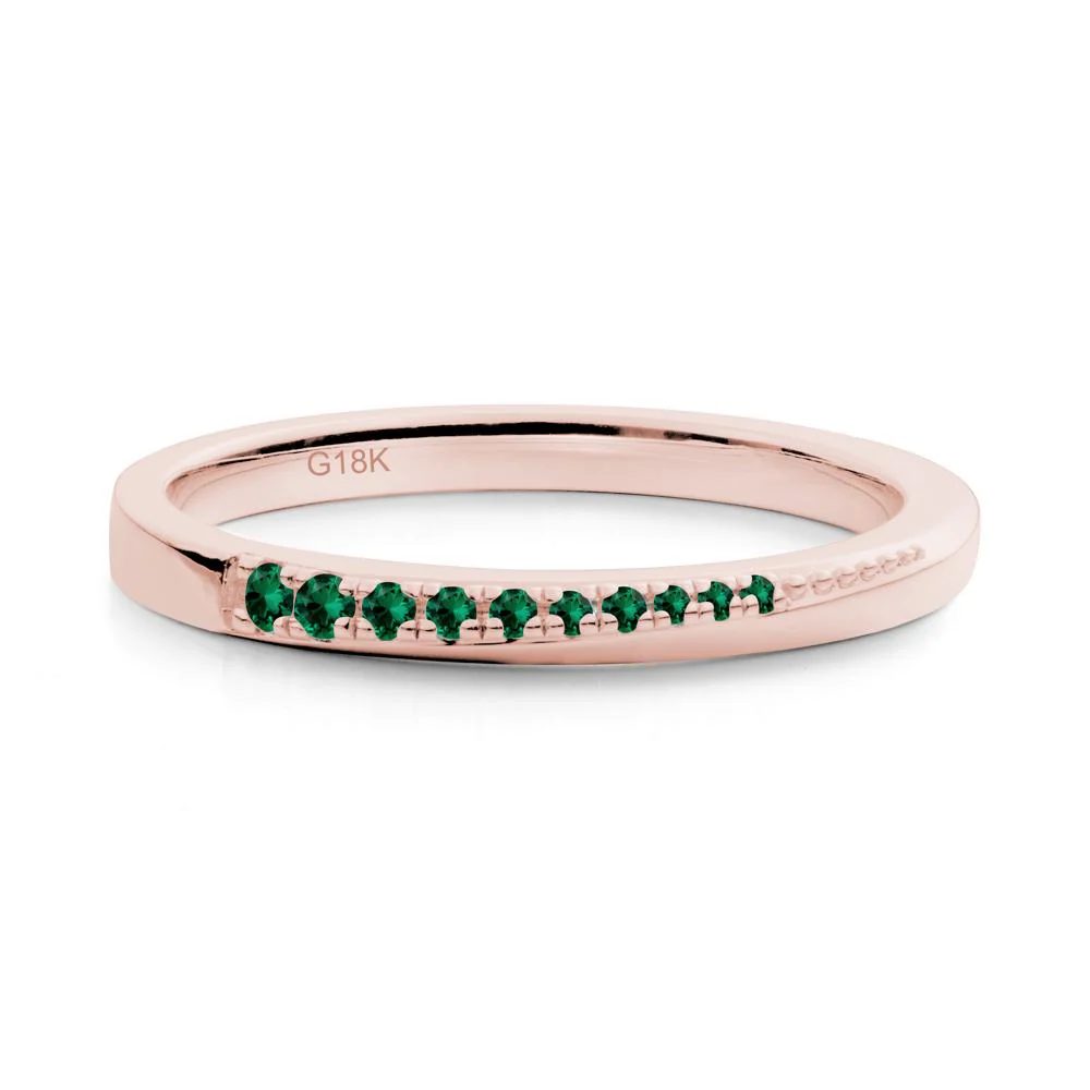 Emerald Half-Eternity Band Ring - Image 3