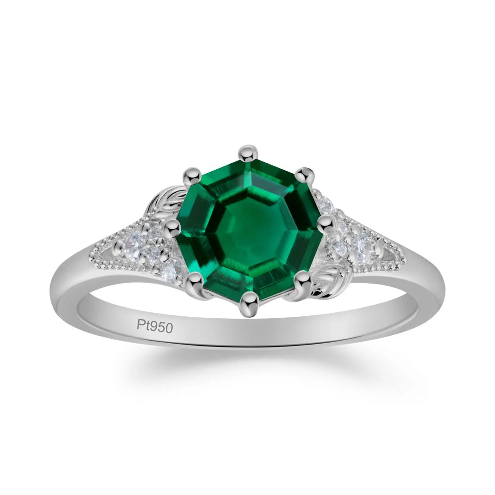Emerald Leaf and Milgrain Ring - Image 9