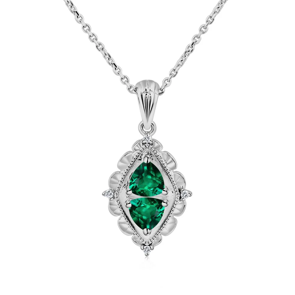 Emerald Milgrain Necklace - Image 6