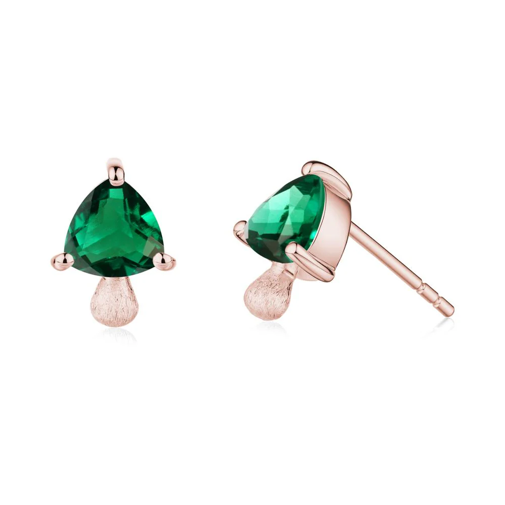 Emerald Mini Mushroom Stud Earrings - Image 7
