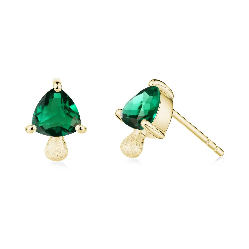 Emerald Mini Mushroom Stud Earrings - Image 8