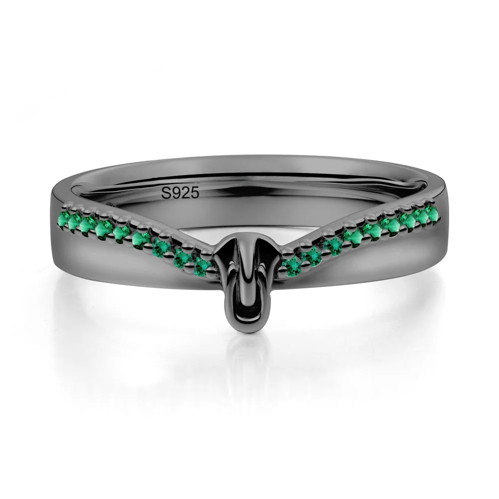 Emerald Modern Chevron Stackable Ring - Image 5