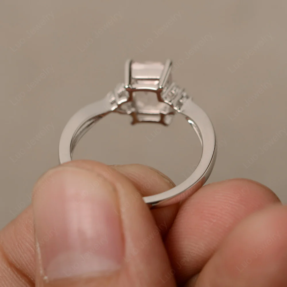 Emerald Cut Morganite Ring - Image 2