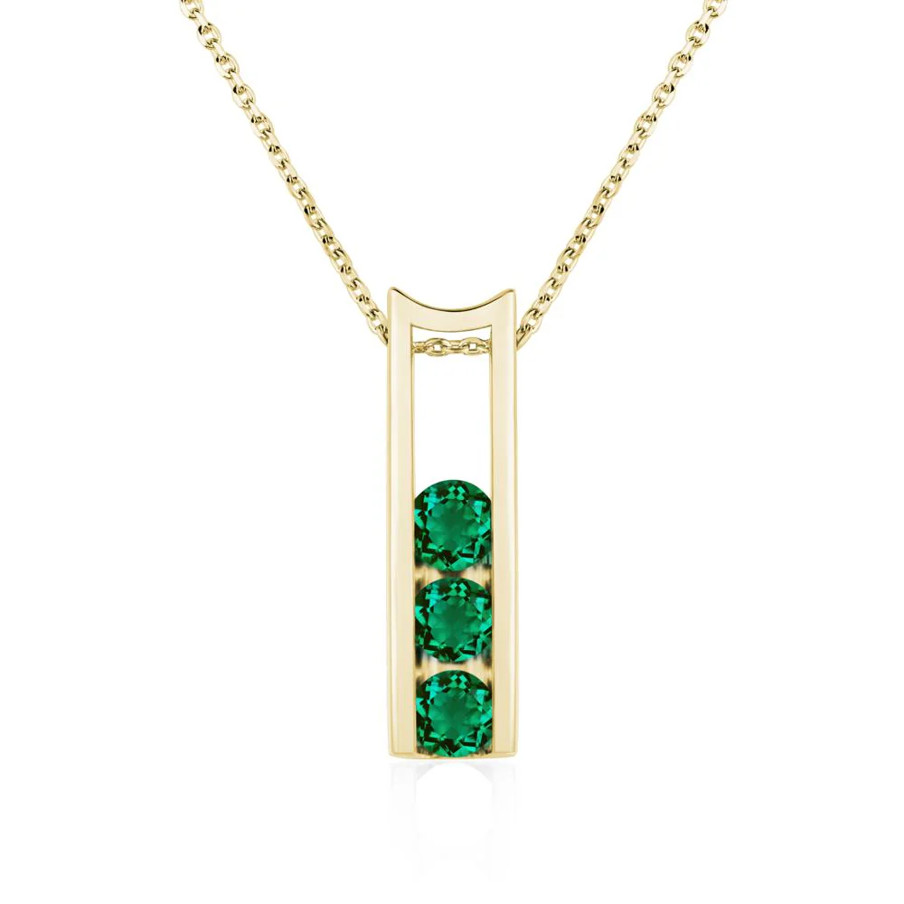 Emerald Three Stone Necklace - Image 8