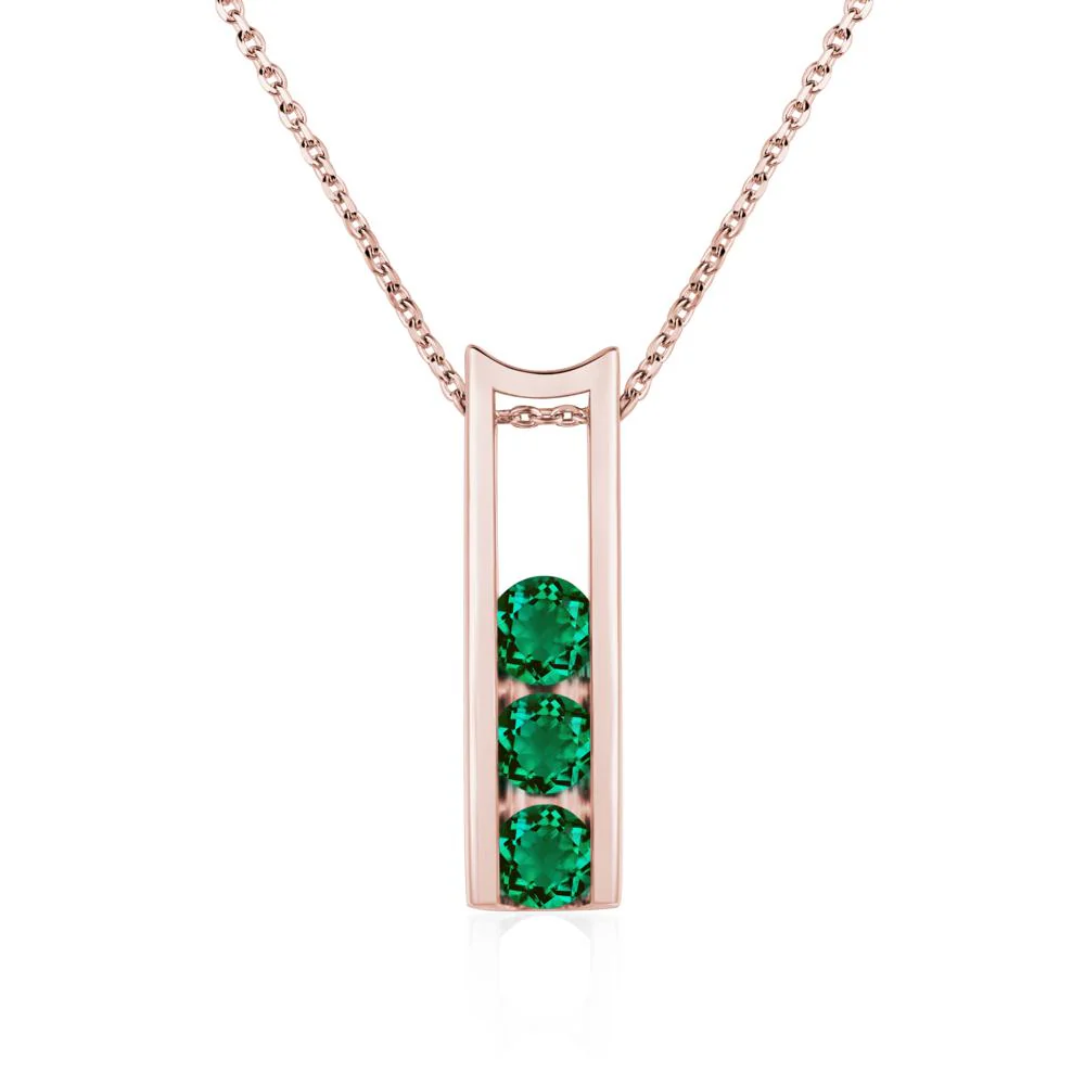 Emerald Three Stone Necklace - Image 9