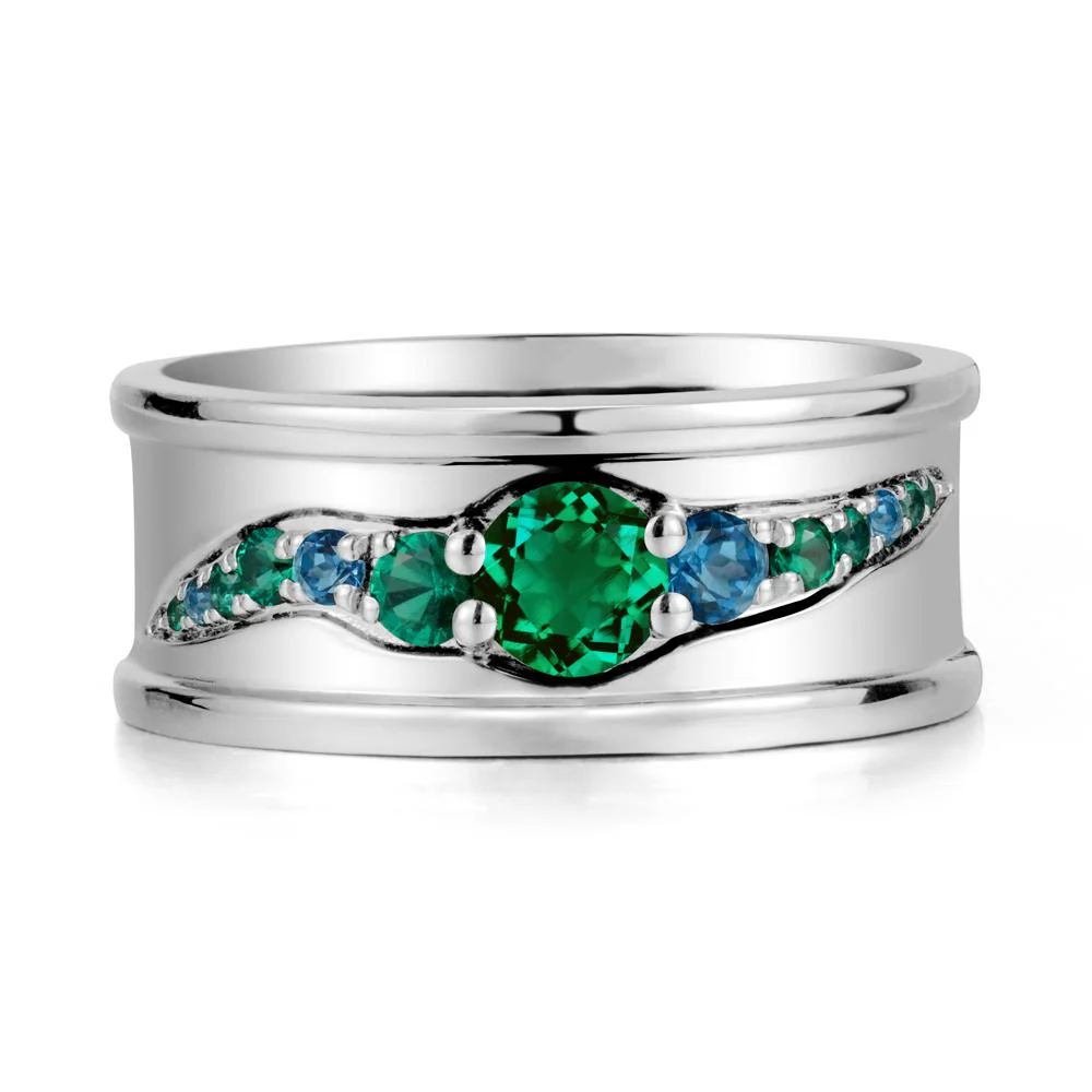 Emerald Multi Stone Men Ring - Image 5
