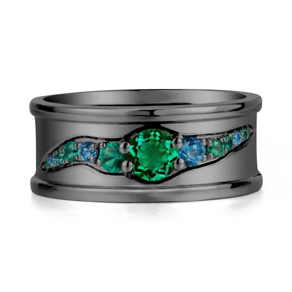 Emerald Multi Stone Men Ring - Image 7