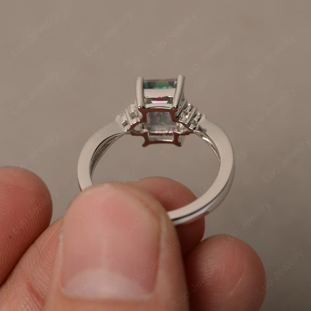 Emerald Cut Mystic Topaz Ring - Image 3