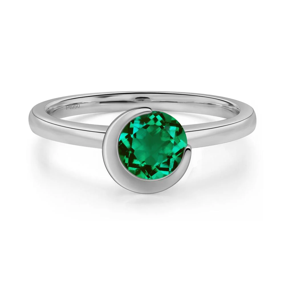 Emerald New Moon Bezel Ring - Image 6