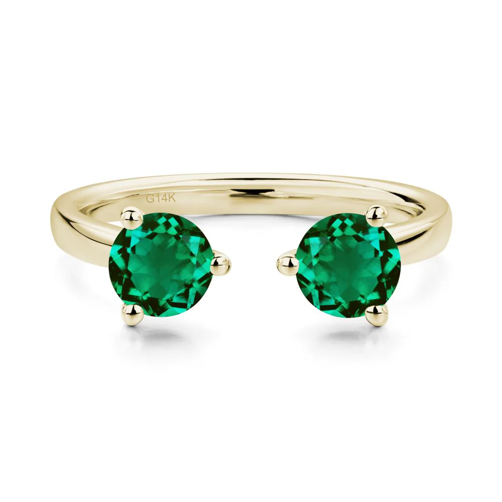 Emerald Open Toi Et Moi Ring - Image 4