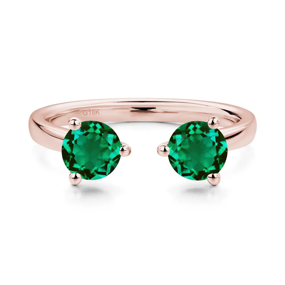 Emerald Open Toi Et Moi Ring - Image 9