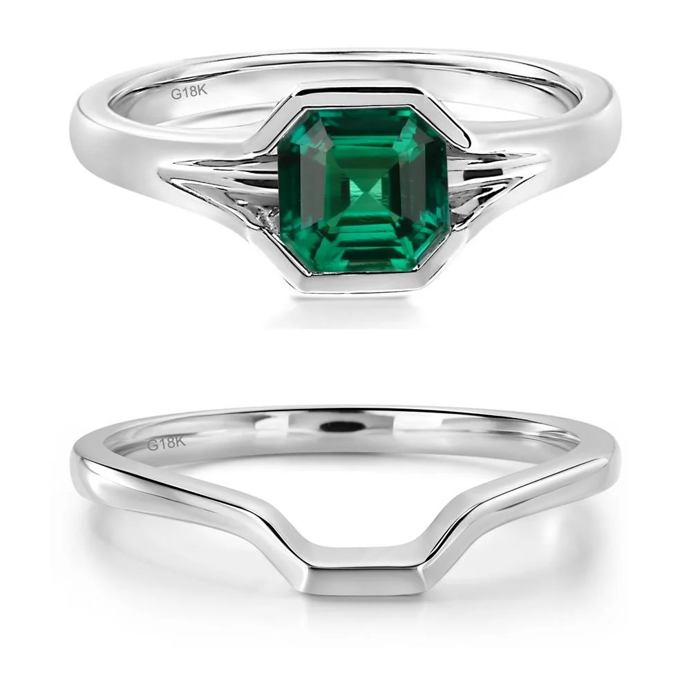 Emerald Bezel Solitaire Ring - Image 19