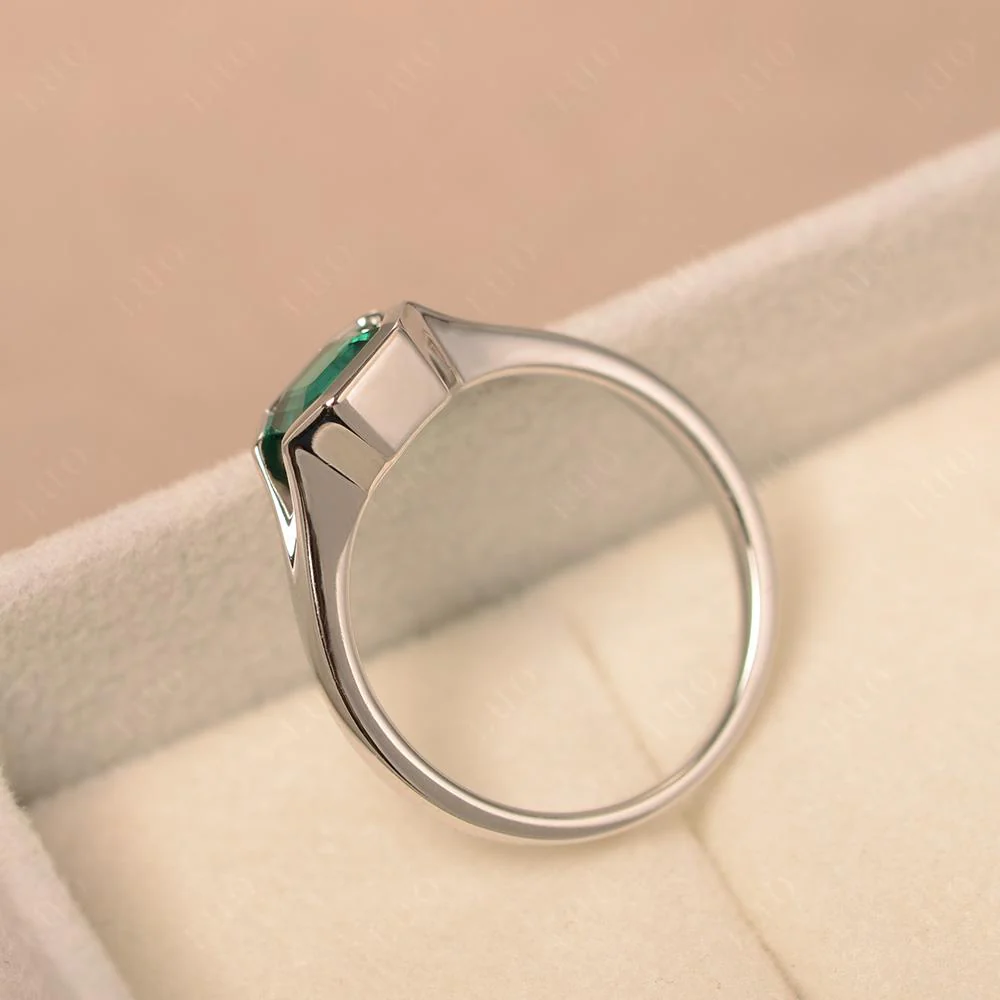 Emerald Bezel Solitaire Ring - Image 33