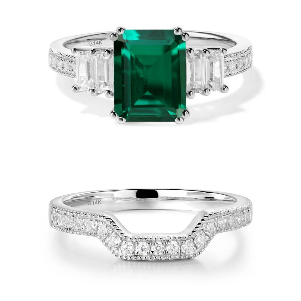Emerald Double Prong Engagement Ring - Image 15