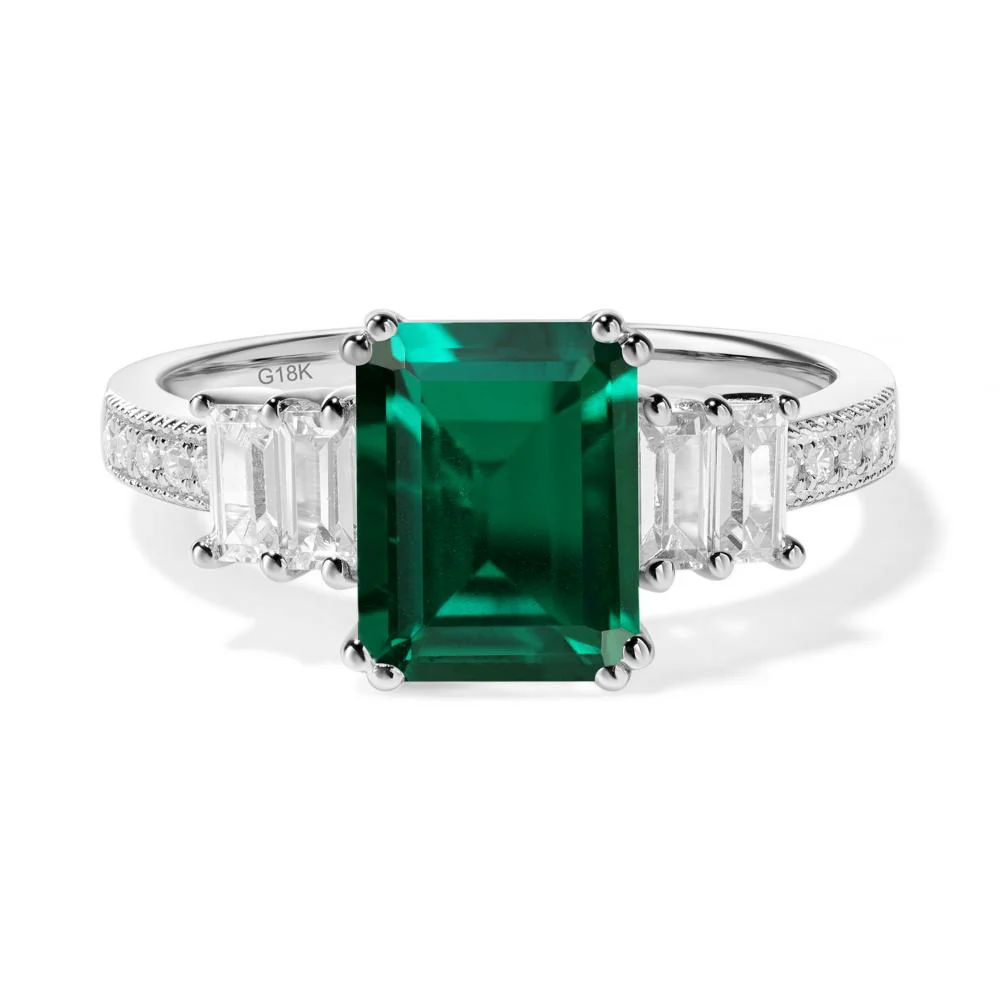 Emerald Double Prong Engagement Ring - Image 2