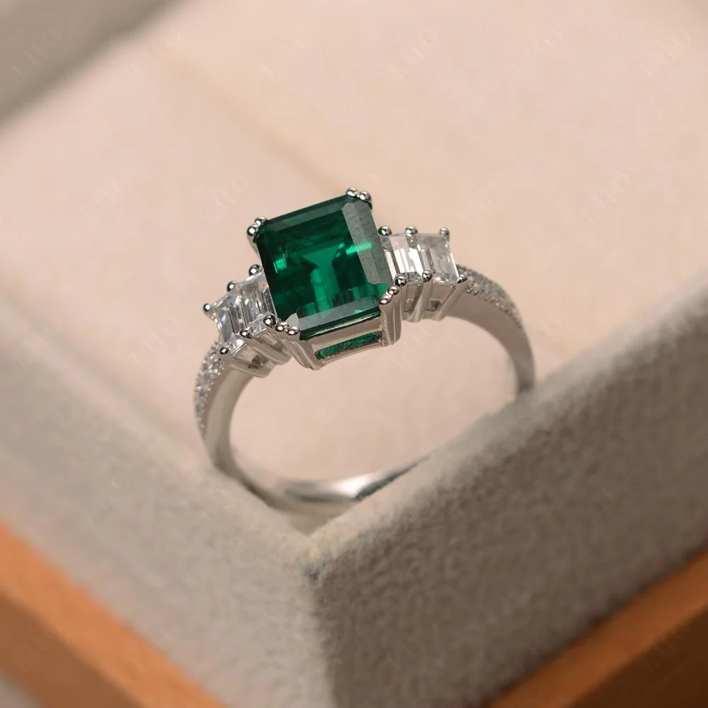 Emerald Double Prong Engagement Ring - Image 30