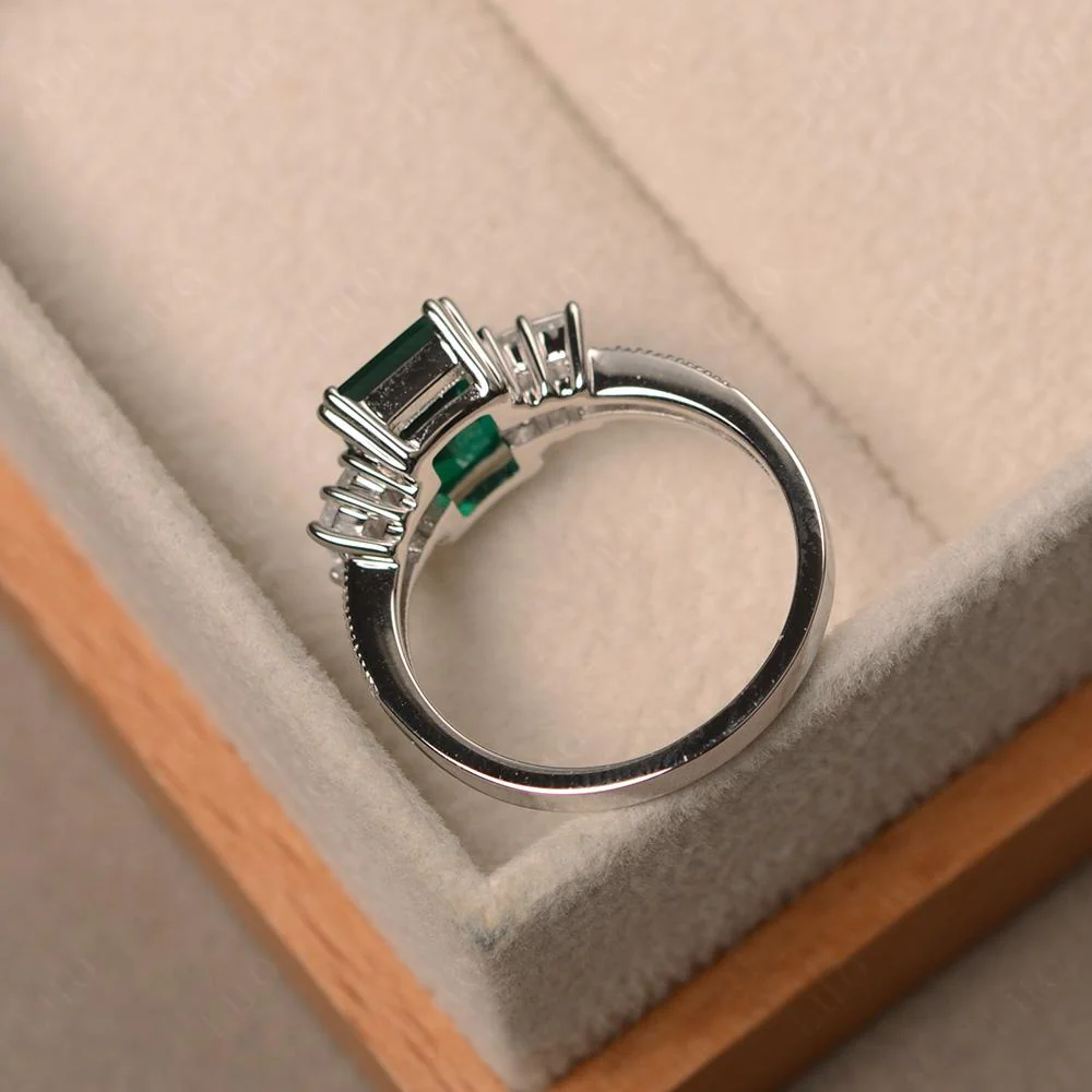 Emerald Double Prong Engagement Ring - Image 31