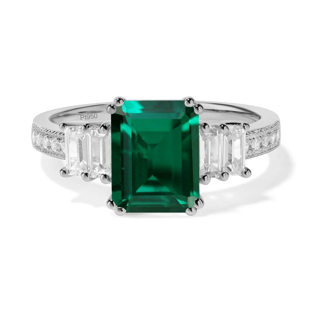 Emerald Double Prong Engagement Ring - Image 5