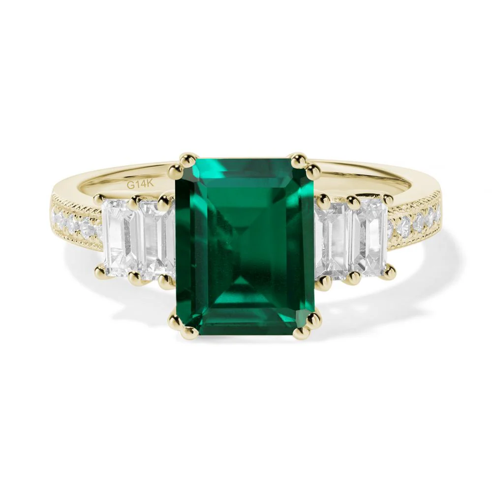 Emerald Double Prong Engagement Ring - Image 8