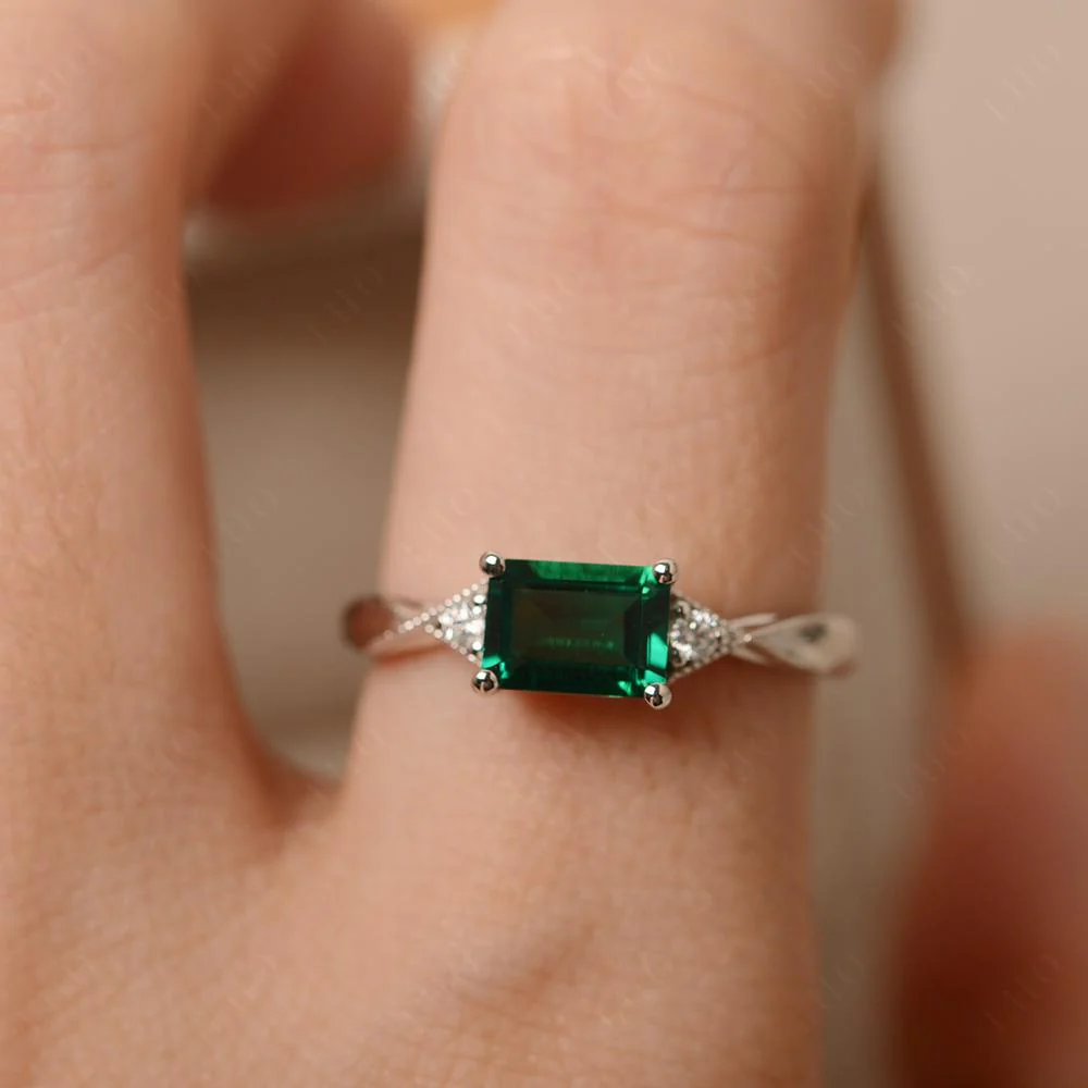 Emerald Milgrain Ring - Image 14