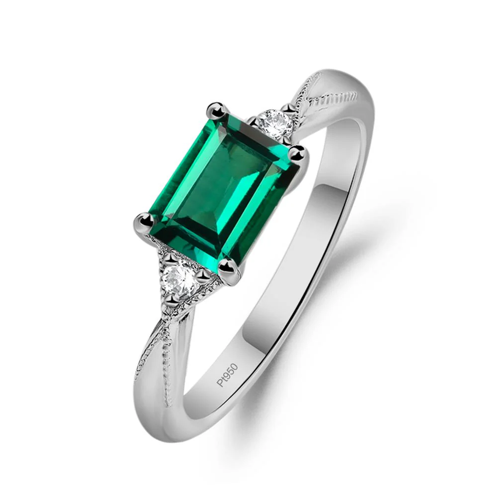 Emerald Milgrain Ring - Image 6