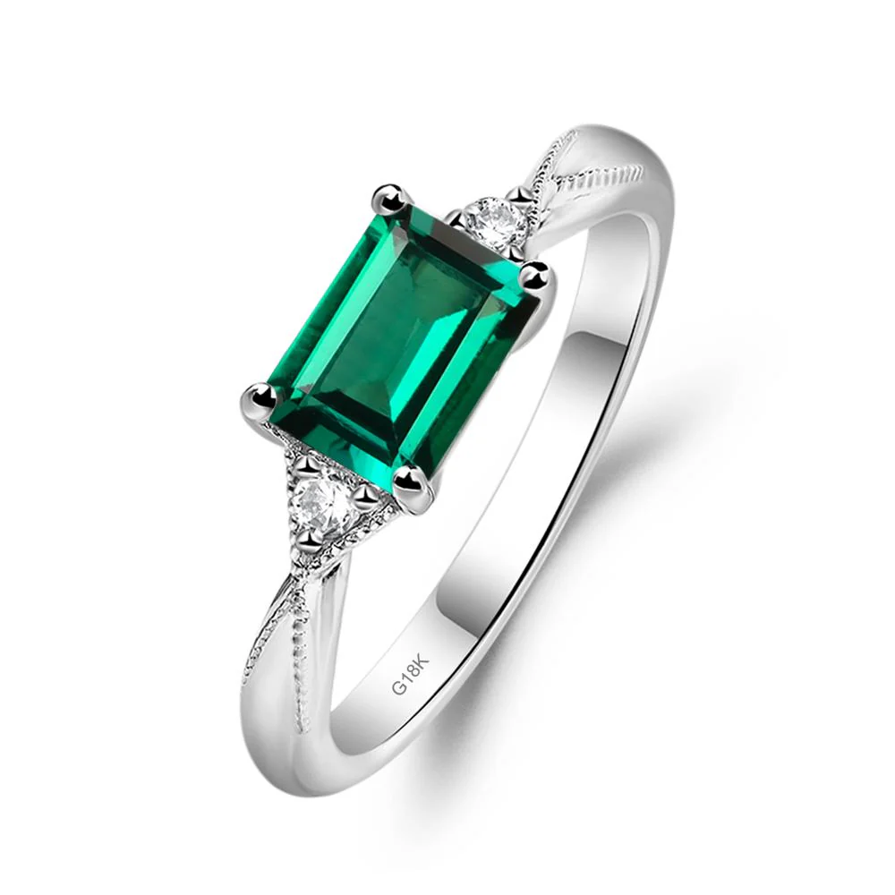 Emerald Milgrain Ring - Image 7